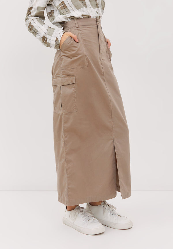 Geela Official - Erinna Khaki Cargo Skirt (G.2197) - Rok Wanita