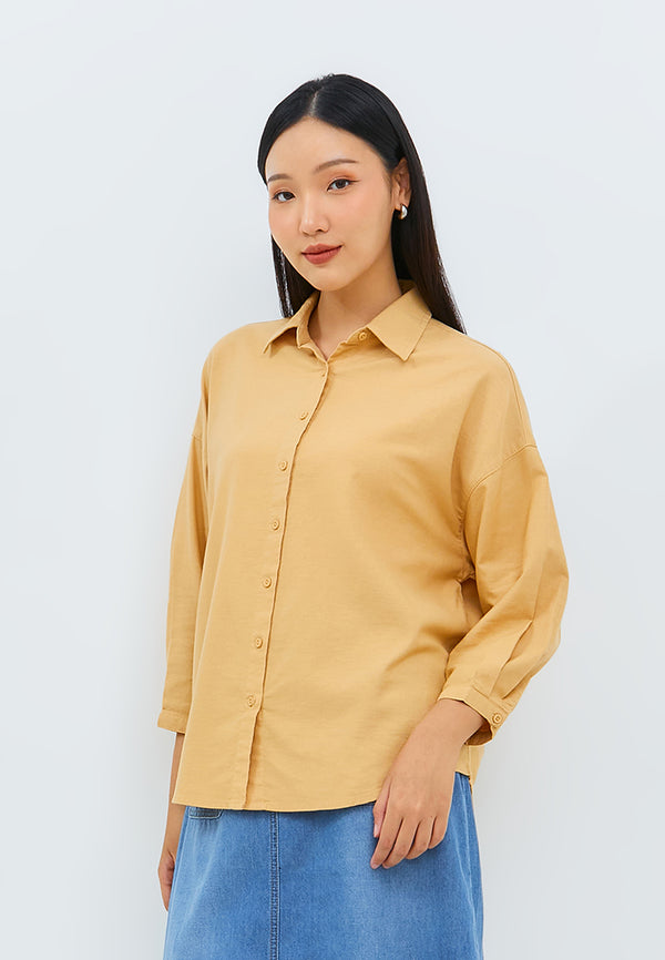 Bethari Brown Oversize Shirt | G.13117