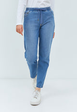 Geela Official - Stacey Drawstring Medium Blue Jeans (G.3195) - Jeans Wanita