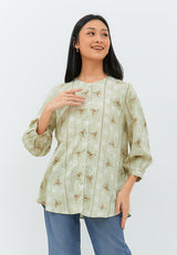 Leony Flower Green Blouse | G.13104