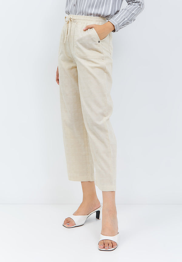 Grasia Drawstring Pants Cream | G.3222