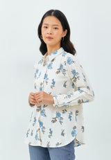Katarina Flower Blue Shirt | G.11589