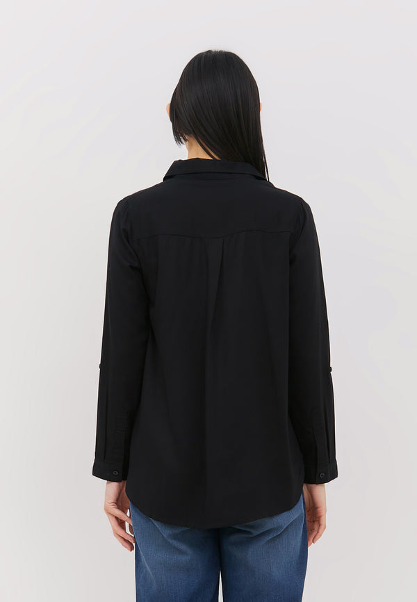 Geela Official - Nicole black Shirt (G.11617) - Kemeja Wanita