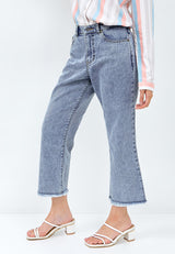 Ice Wash Cropped Jeans Unfinished | G.3803