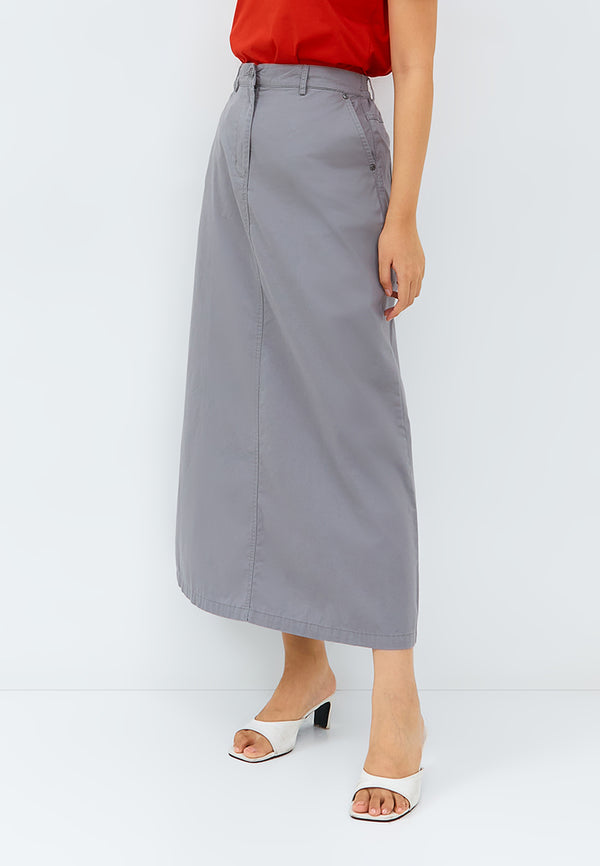 Geela Official - Carila Dark Grey Skirt (G.2199) - Rok Wanita