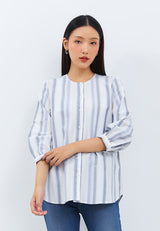 Leandra Grey Stripe Blouse | G.1382