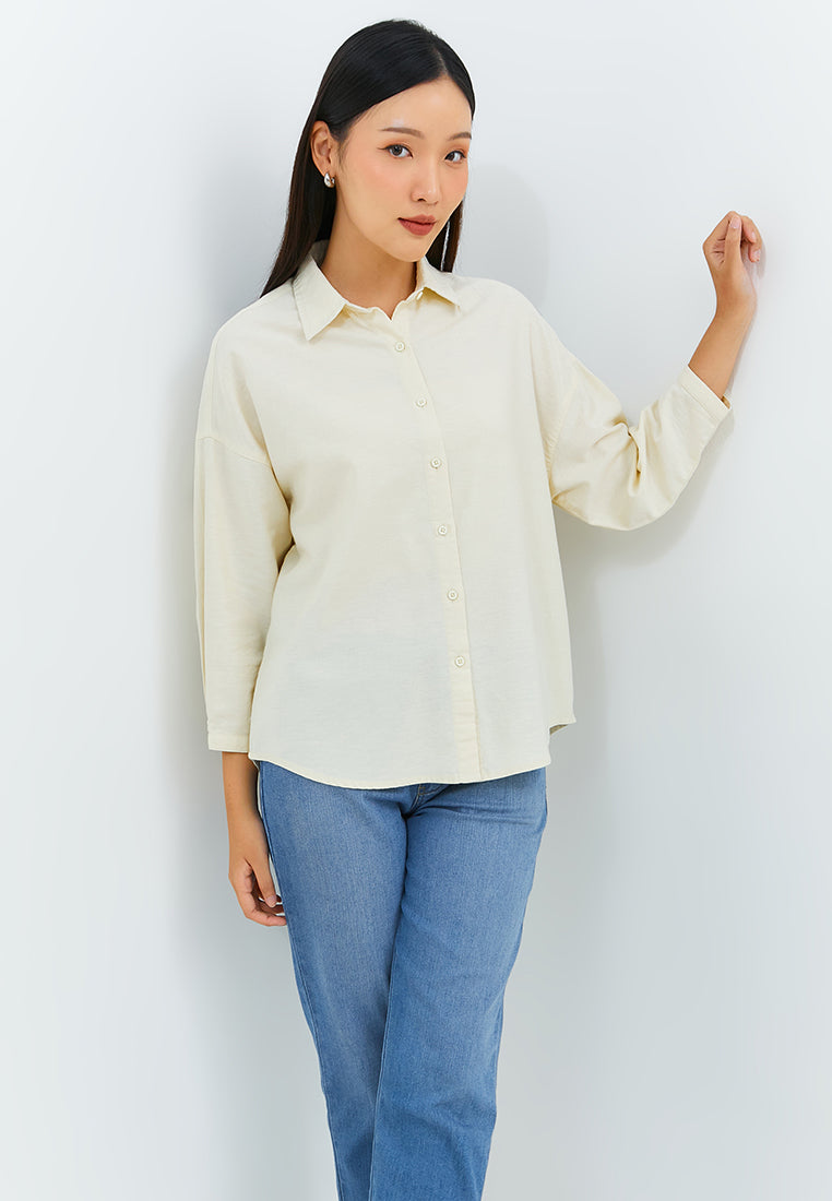 Bethari Cream Oversize Shirt | G.13116