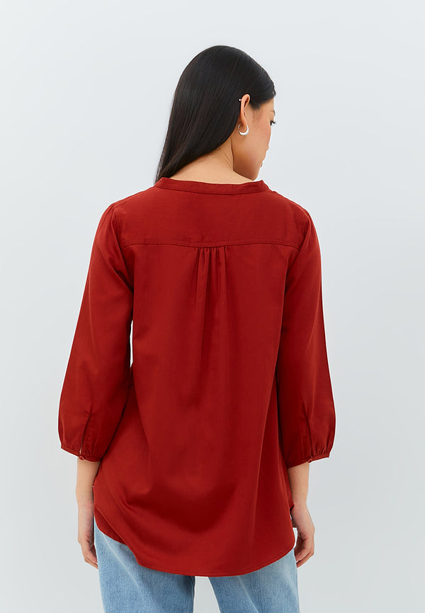 Geela Official - Zendaya Red Blouse (G.1398) - Blouse Wanita