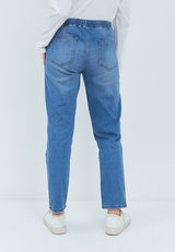 Geela Official - Stacey Drawstring Medium Blue Jeans (G.3195) - Jeans Wanita