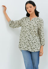 Cartea Flower Green Blouse | G.13102