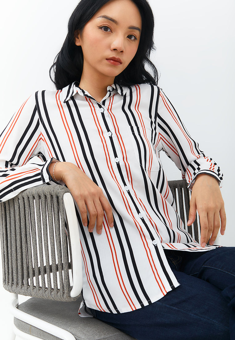 Aemma White Stripe Shirt | G.11607