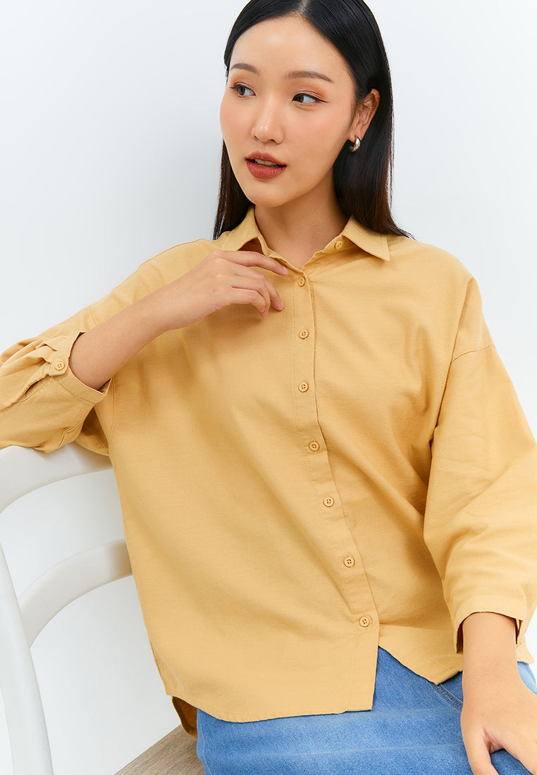 Bethari Brown Oversize Shirt | G.13117