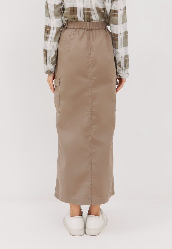 Geela Official - Erinna Khaki Cargo Skirt (G.2197) - Rok Wanita