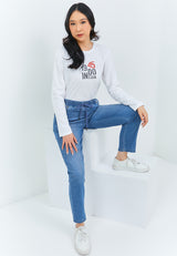 Geela Official - Stacey Drawstring Medium Blue Jeans (G.3195) - Jeans Wanita