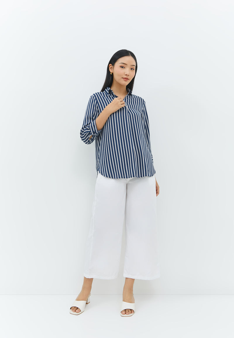 Gendhis Navy Stripe Shirt | G.13151