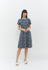 Gracella Flower Navy Dress | G.43144
