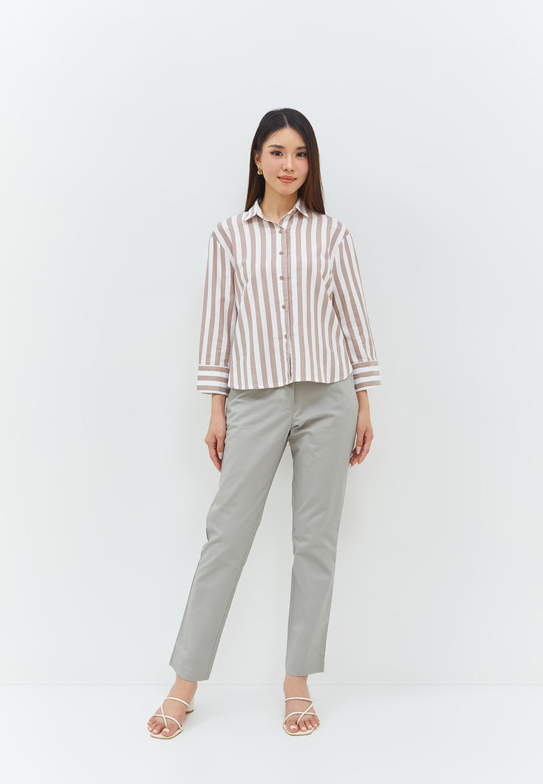 Suzy Brown Stripe Shirt | G.13143