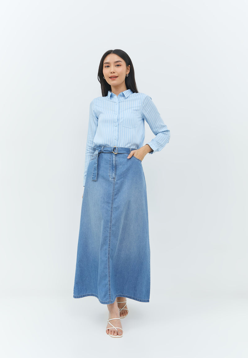 Quinn Light Blue Denim Skirt | G.21120
