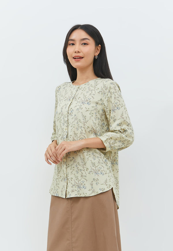 Arwen Flower Green Blouse | G.13137