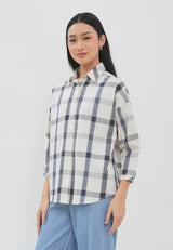 Bethari Black Plaid Oversize Shirt |  G.13162