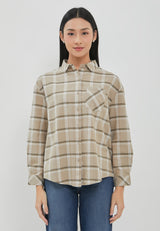 Ghia Brown Plaid Oversize Shirt | G.11691