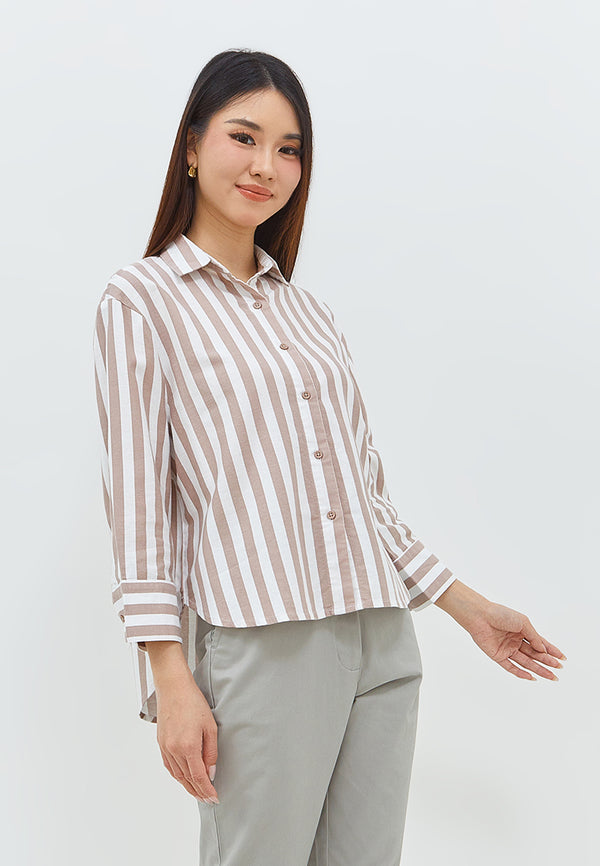 Suzy Brown Stripe Shirt | G.13143
