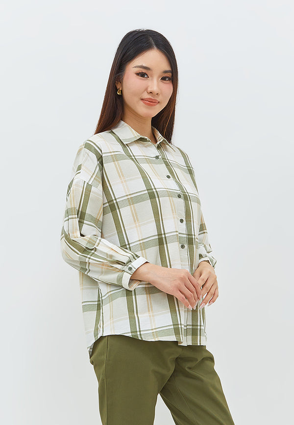 Bethari Green Plaid Shirt | G.13155