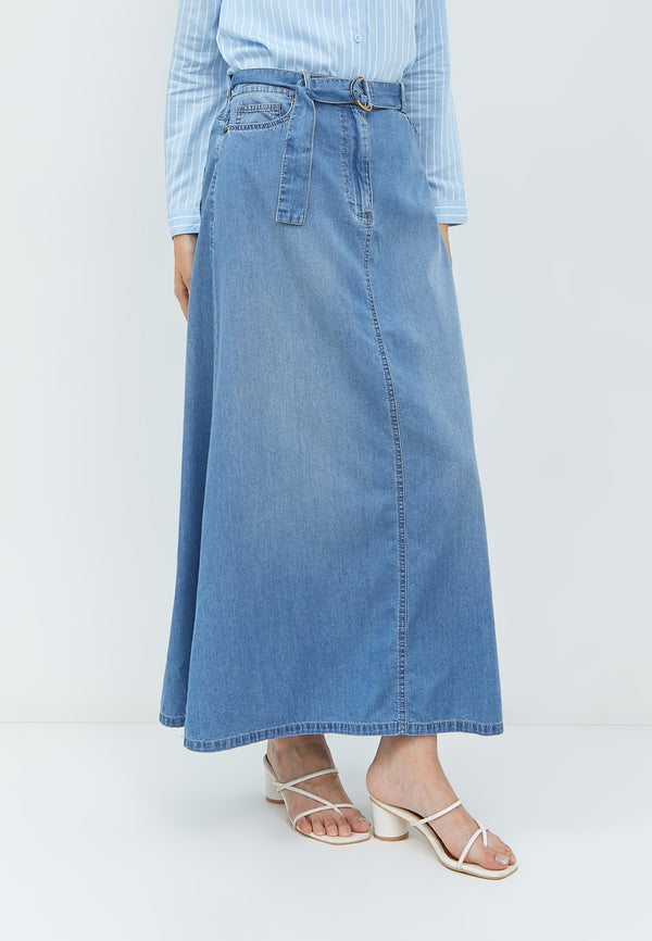 Quinn Light Blue Denim Skirt | G.21120