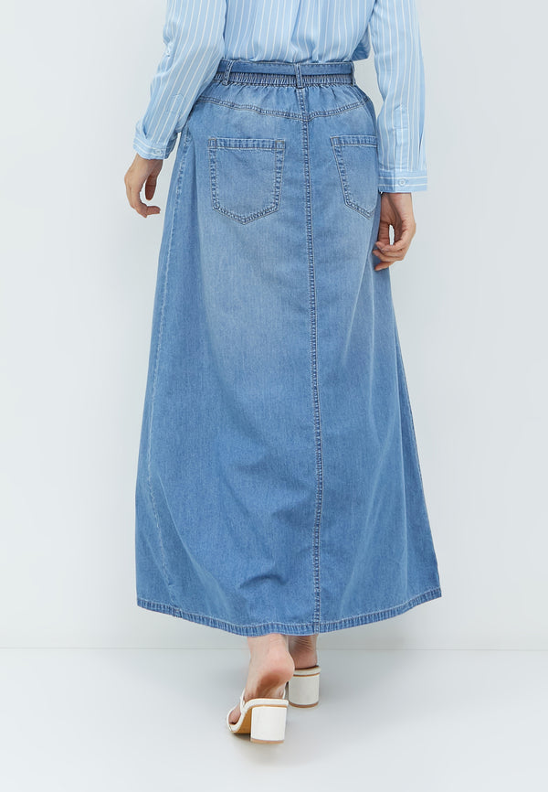 Quinn Light Blue Denim Skirt | G.21120