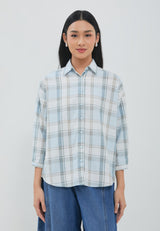 Bethari Blue Plaid Oversize Shirt | G.13171
