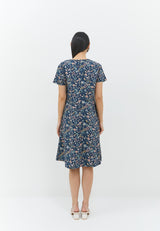 Gracella Flower Navy Dress | G.43144