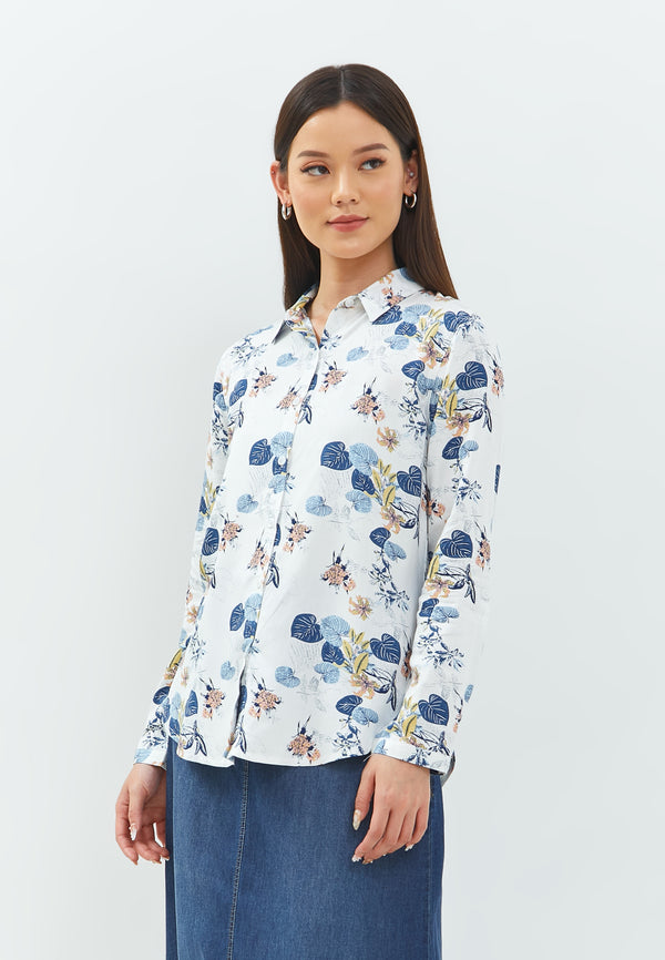 Aldina Flower Blue Shirt | G.11665