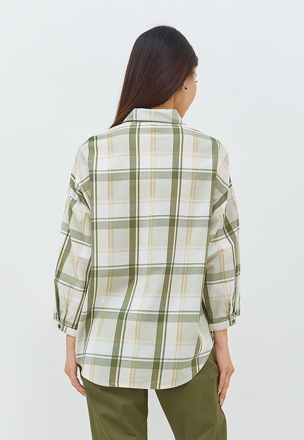 Bethari Green Plaid Shirt | G.13155
