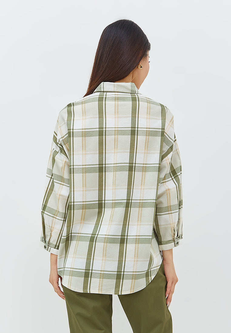 Bethari Green Plaid Shirt | G.13155