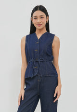 Laras Dark Blue Denim Sleeveless | G.6311