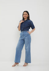Wide Leg Jeans Light Blue Denim | G.3406
