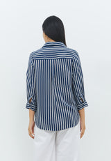 Gendhis Navy Stripe Shirt | G.13151