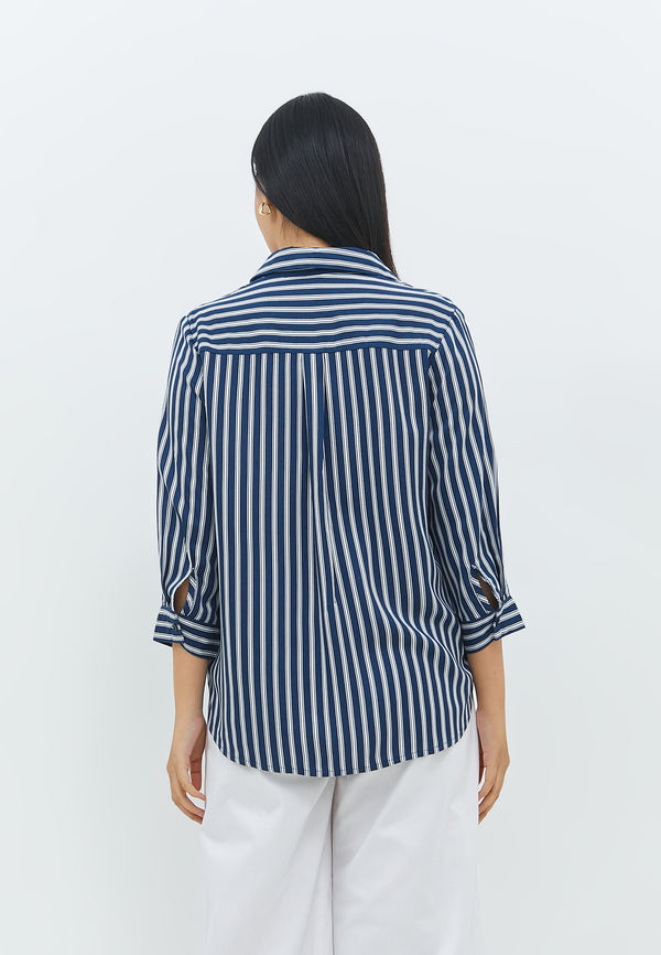Gendhis Navy Stripe Shirt | G.13151