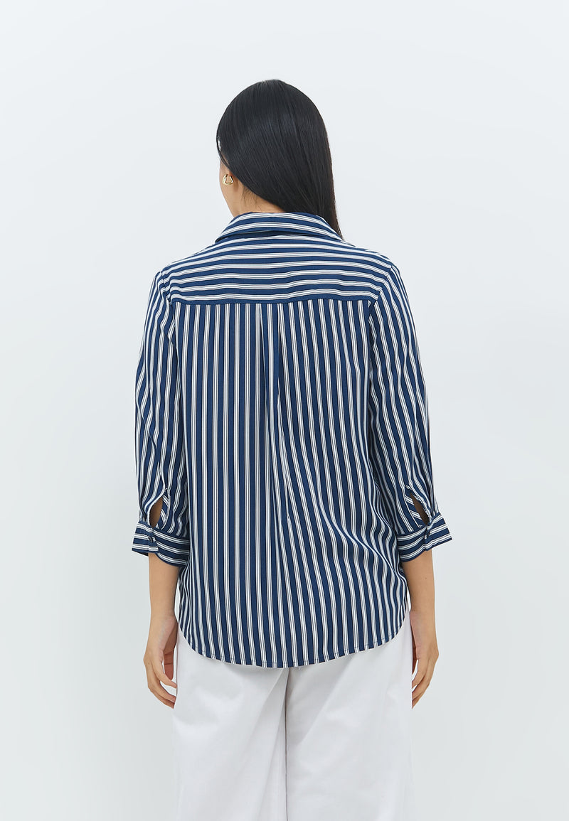 Gendhis Navy Stripe Shirt | G.13151