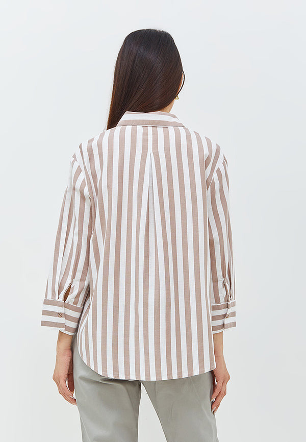 Suzy Brown Stripe Shirt | G.13143
