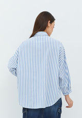 Bethari Blue Stripe Oversize Shirt | G.13115