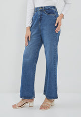 Wide Leg Jeans Dark Blue Denim | G.3407