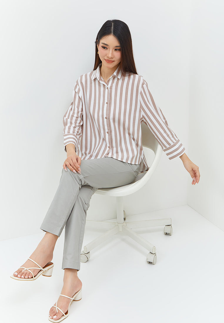 Suzy Brown Stripe Shirt | G.13143