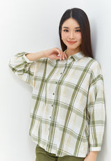 Bethari Green Plaid Shirt | G.13155