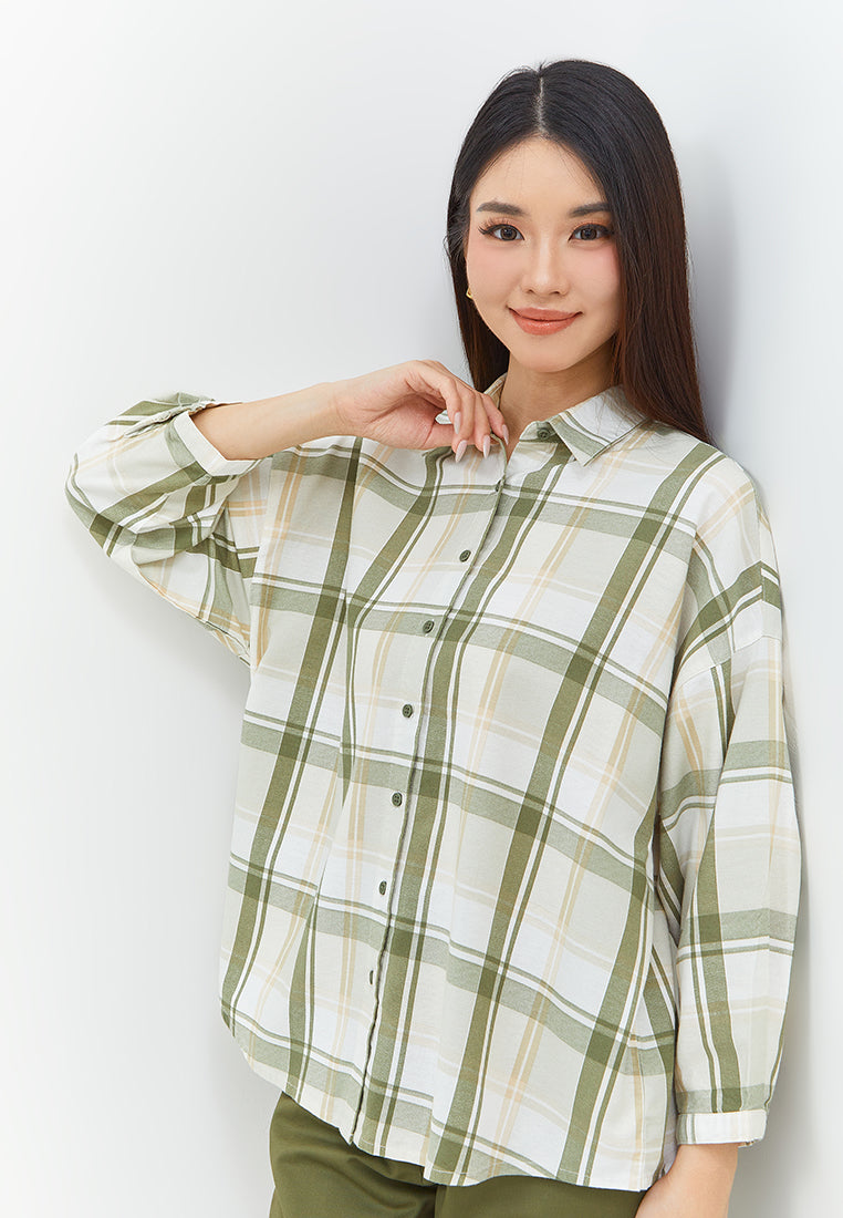 Bethari Green Plaid Shirt | G.13155