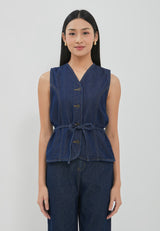 Laras Dark Blue Denim Sleeveless | G.6311