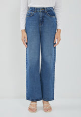 Wide Leg Jeans Dark Blue Denim | G.3407