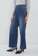 Wide Leg Jeans Navy Denim | G.3411