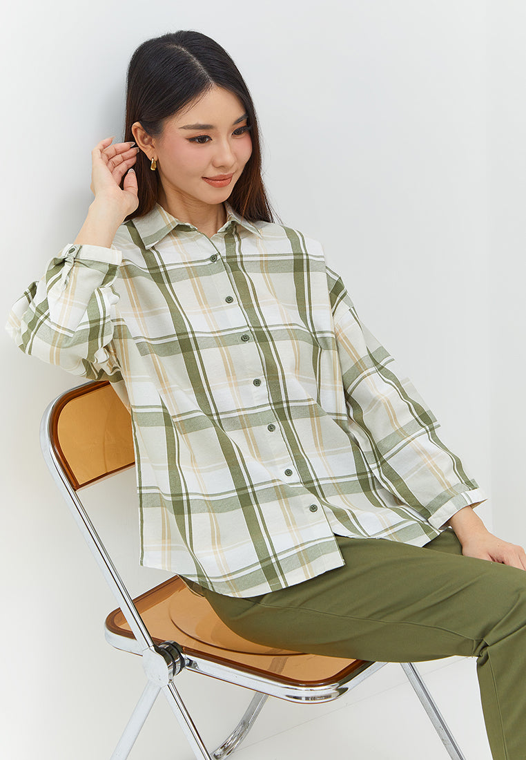 Bethari Green Plaid Shirt | G.13155