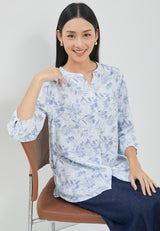 Zendaya Flower Blue Blouse | G.13173